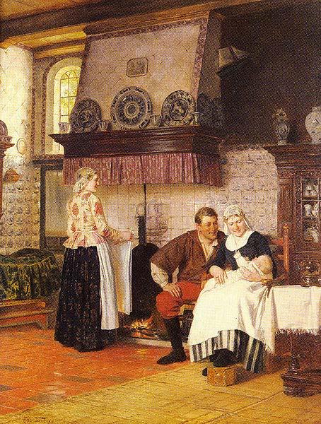Otto Karl Kirberg Der Erstgeboren oil painting picture